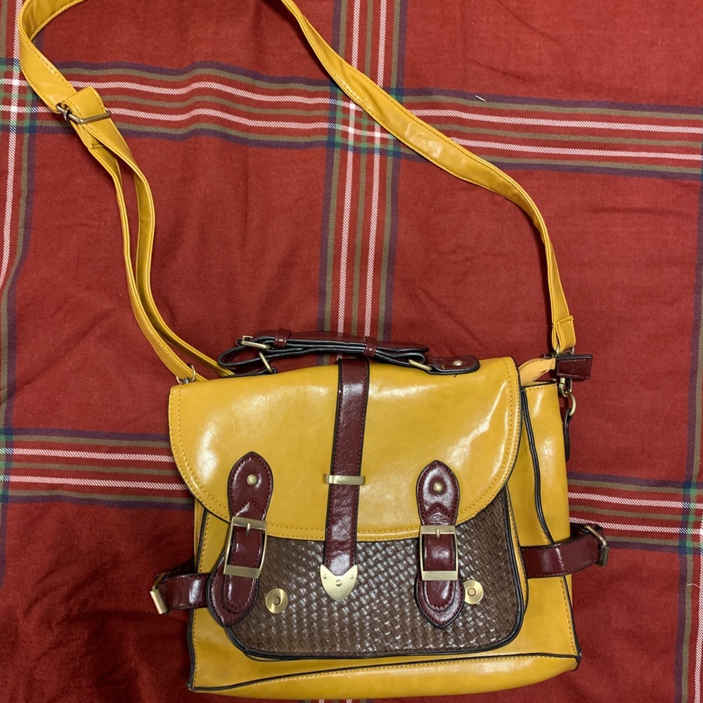ModCloth yellow leather satchel purse